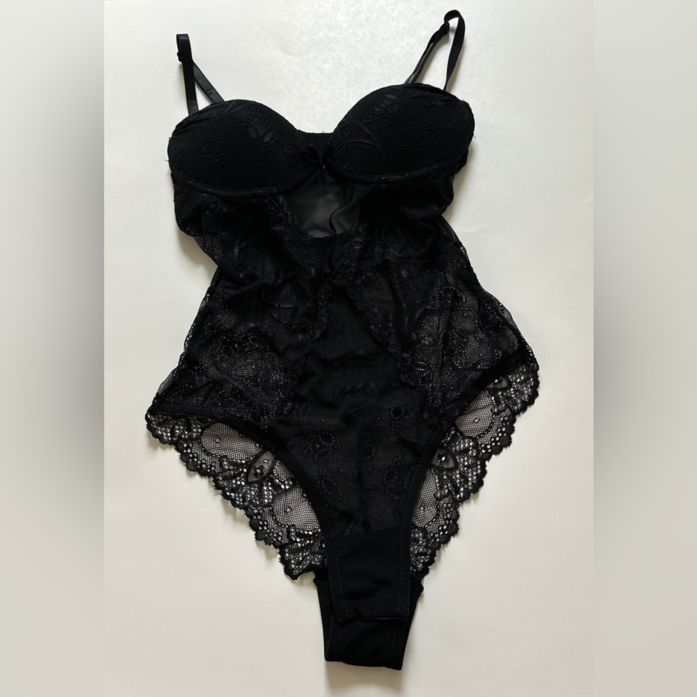 No name brand Black Lace Bodysuit